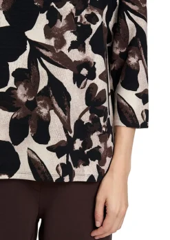 Blumenshirt aus dichter Strukturware