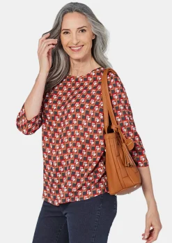 Bluse 3/4-Arm mit grafischem Druck