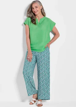 Bluse aus Baumwoll-Leinen-Mischung