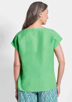 Bluse aus Baumwoll-Leinen-Mischung