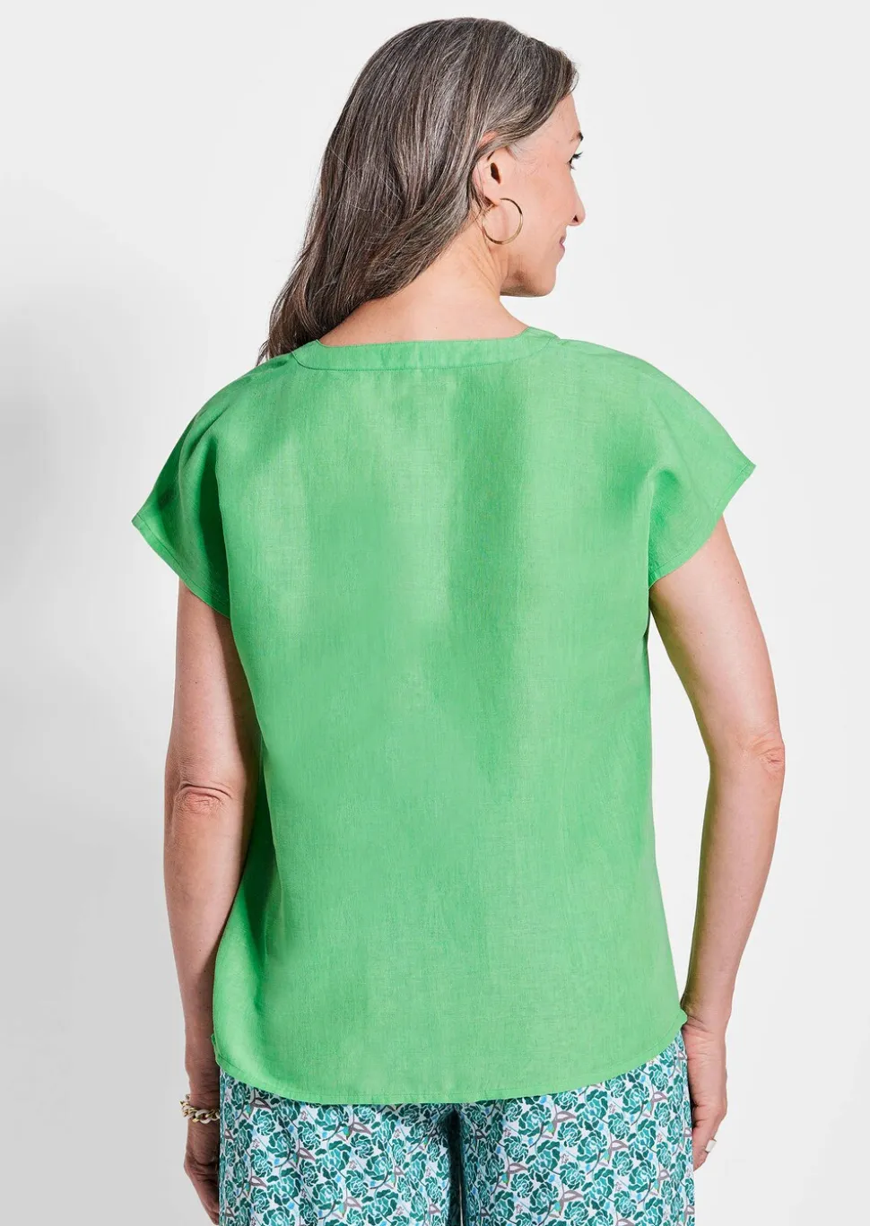 Bluse aus Baumwoll-Leinen-Mischung