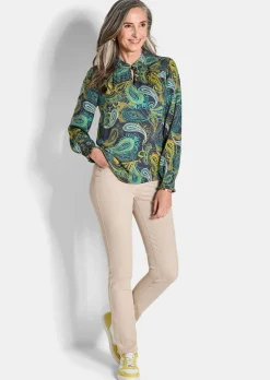Bluse aus fließendem Viskose-Satin