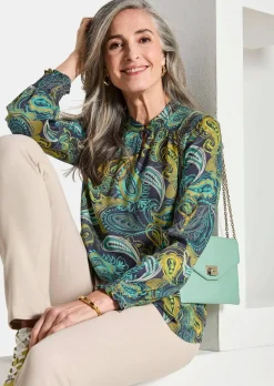 Bluse aus fließendem Viskose-Satin