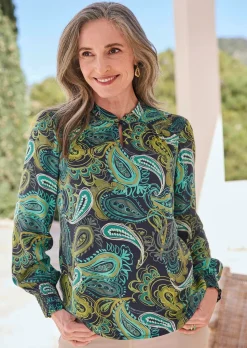 Bluse aus fließendem Viskose-Satin