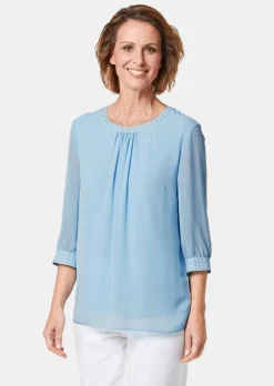 Bluse aus leichtem Chiffon mit Glitzersteinen