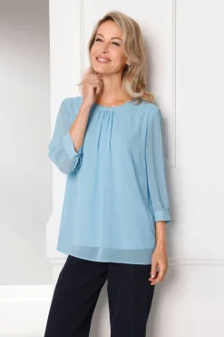Bluse aus leichtem Chiffon mit Glitzersteinen
