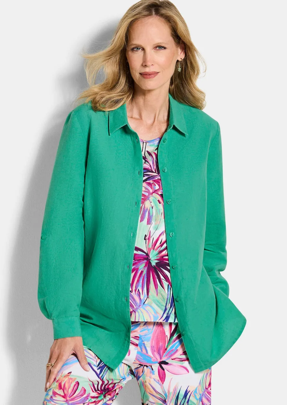 Bluse aus Leinen und Baumwolle
