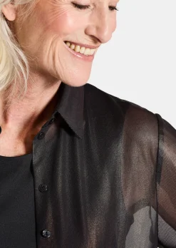 Bluse aus semitransparentem Mesh
