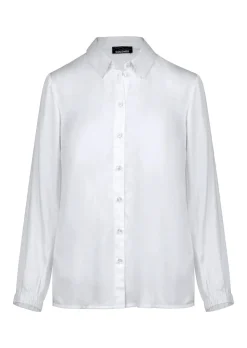 Bluse aus Viskose-Satin mit Gummibündchen
