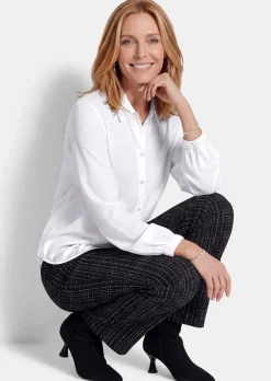Bluse aus Viskose-Satin mit Gummibündchen