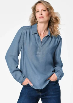 Bluse Denim in Tencel-Qualität