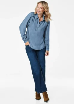 Bluse Denim in Tencel-Qualität