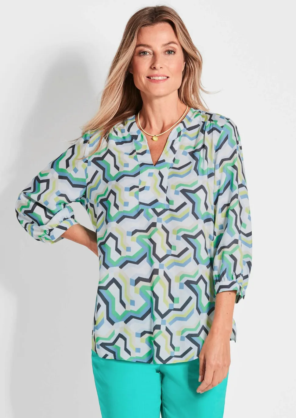 Bluse im Tunikastil