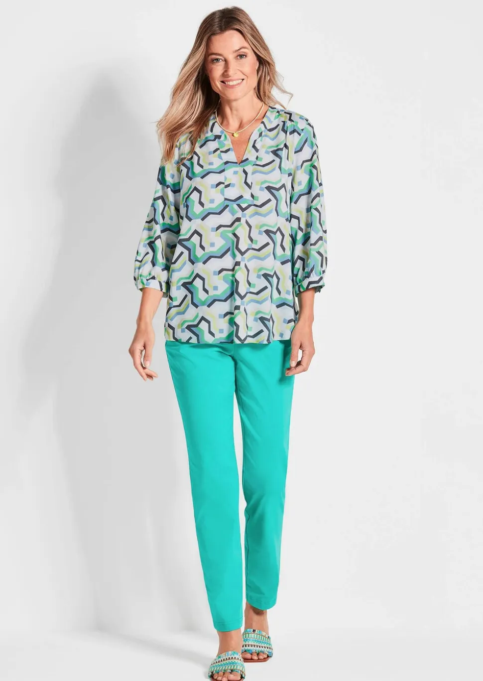 Bluse im Tunikastil