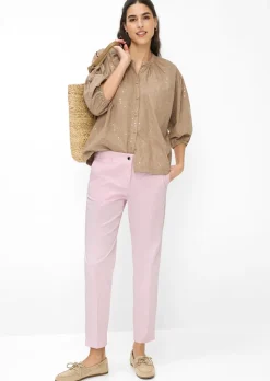 Bluse mit Blütenstickerei und Pailletten