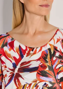 Bluse mit Blätter-Print