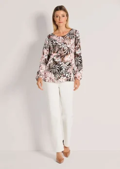 Bluse mit Blätterprint