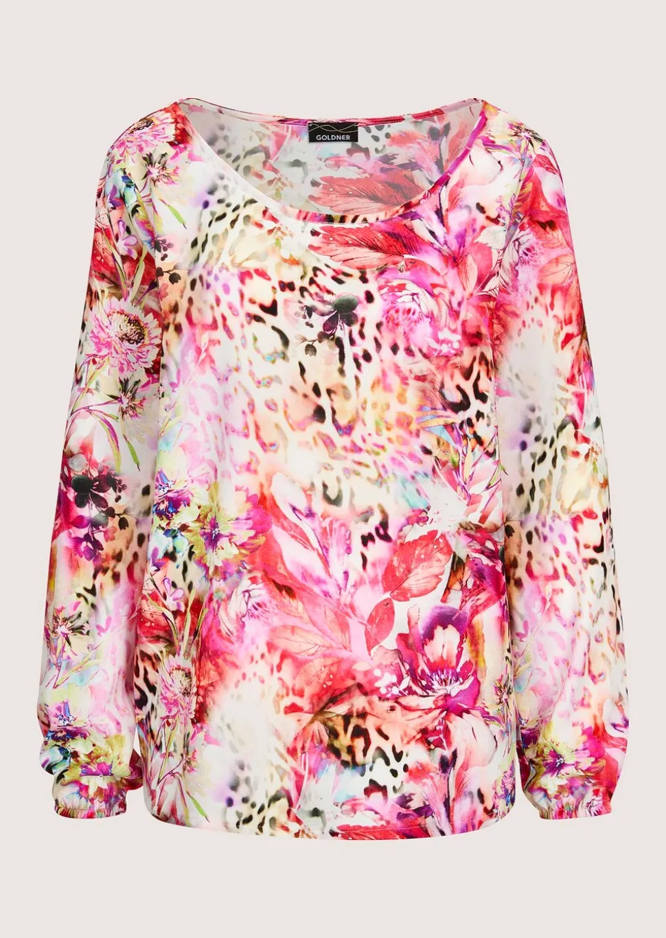 Bluse mit Blumen und Leo Print