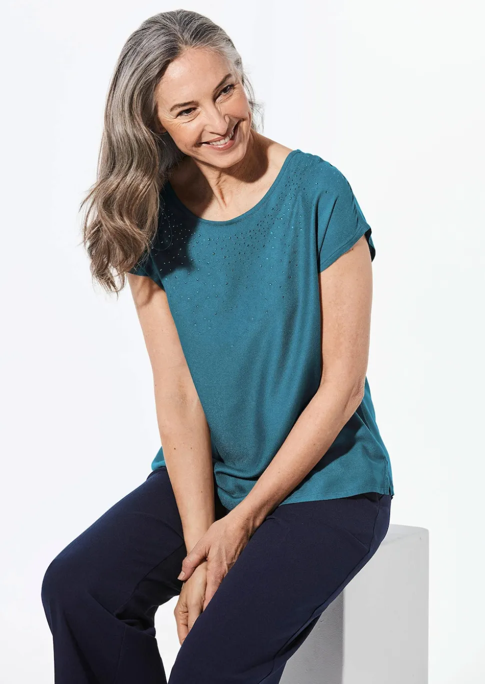 Bluse mit Glitzersteinen