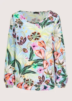 Bluse mit großen Blüten