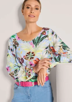 Bluse mit großen Blüten
