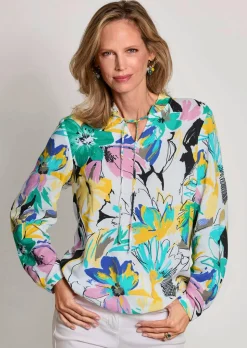 Bluse mit Rüschenkragen