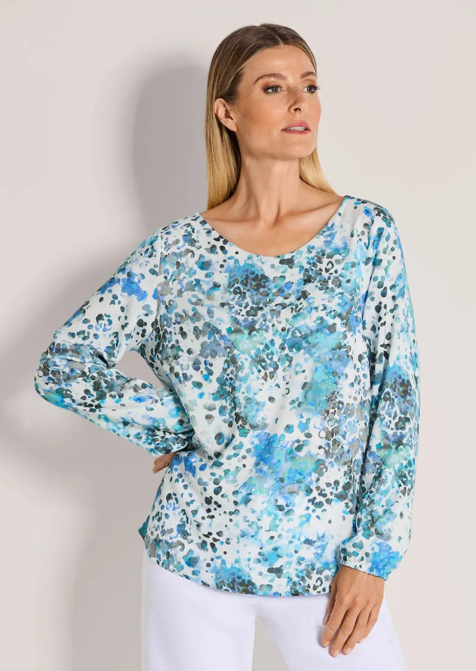 Bluse mit Rundhalsausschnitt