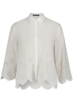 Bluse mit Stickerei aus reiner Baumwolle
