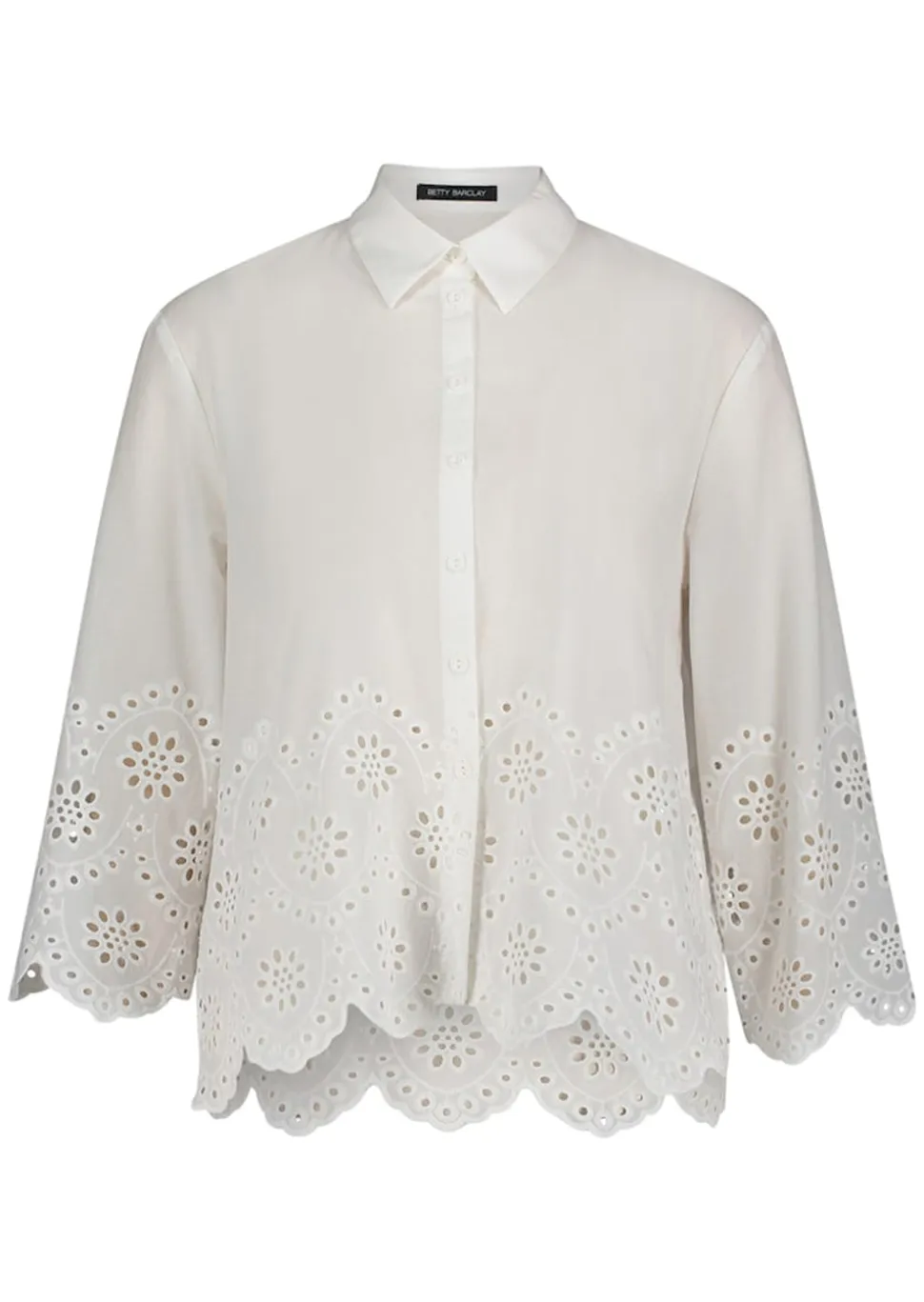 Bluse mit Stickerei aus reiner Baumwolle