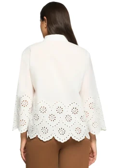Bluse mit Stickerei aus reiner Baumwolle