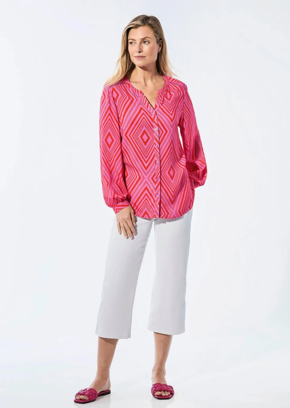 Bluse mit Tunika Ausschnitt