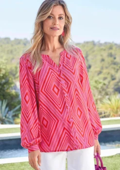 Bluse mit Tunika Ausschnitt