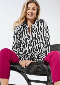 Bluse mit Tunika Ausschnitt