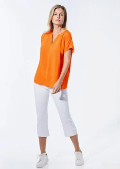 Bluse mit Tunika Ausschnitt