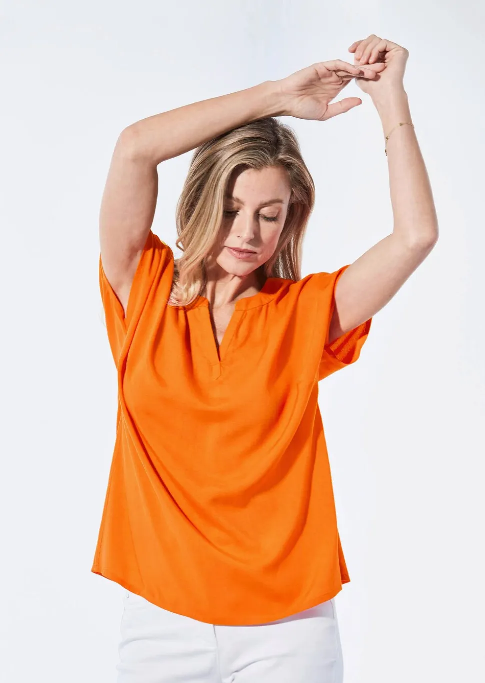 Bluse mit Tunika Ausschnitt