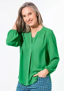 Bluse mit Tunika Ausschnitt