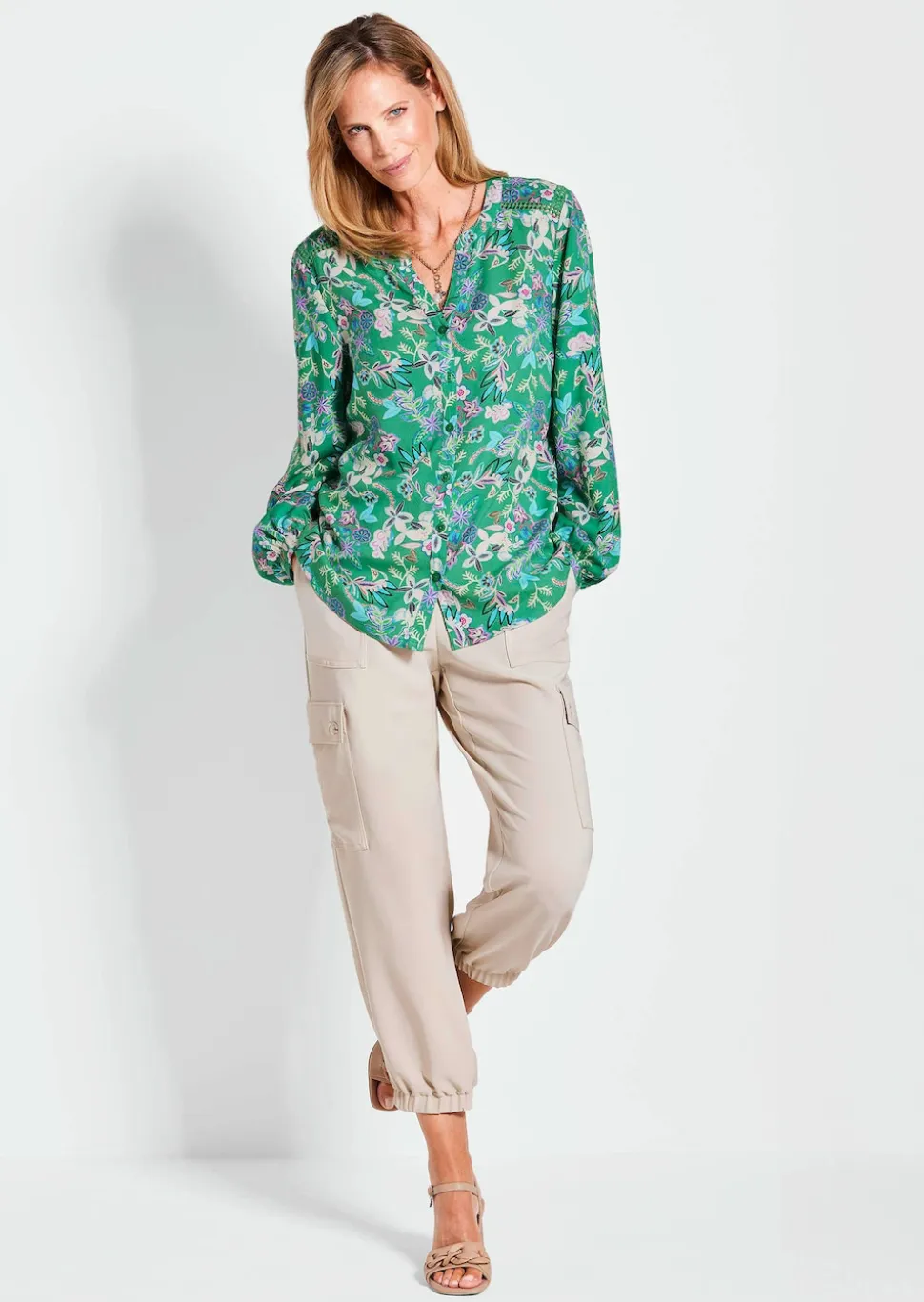 Bluse mit weiten Ärmeln & Paisley-Muster