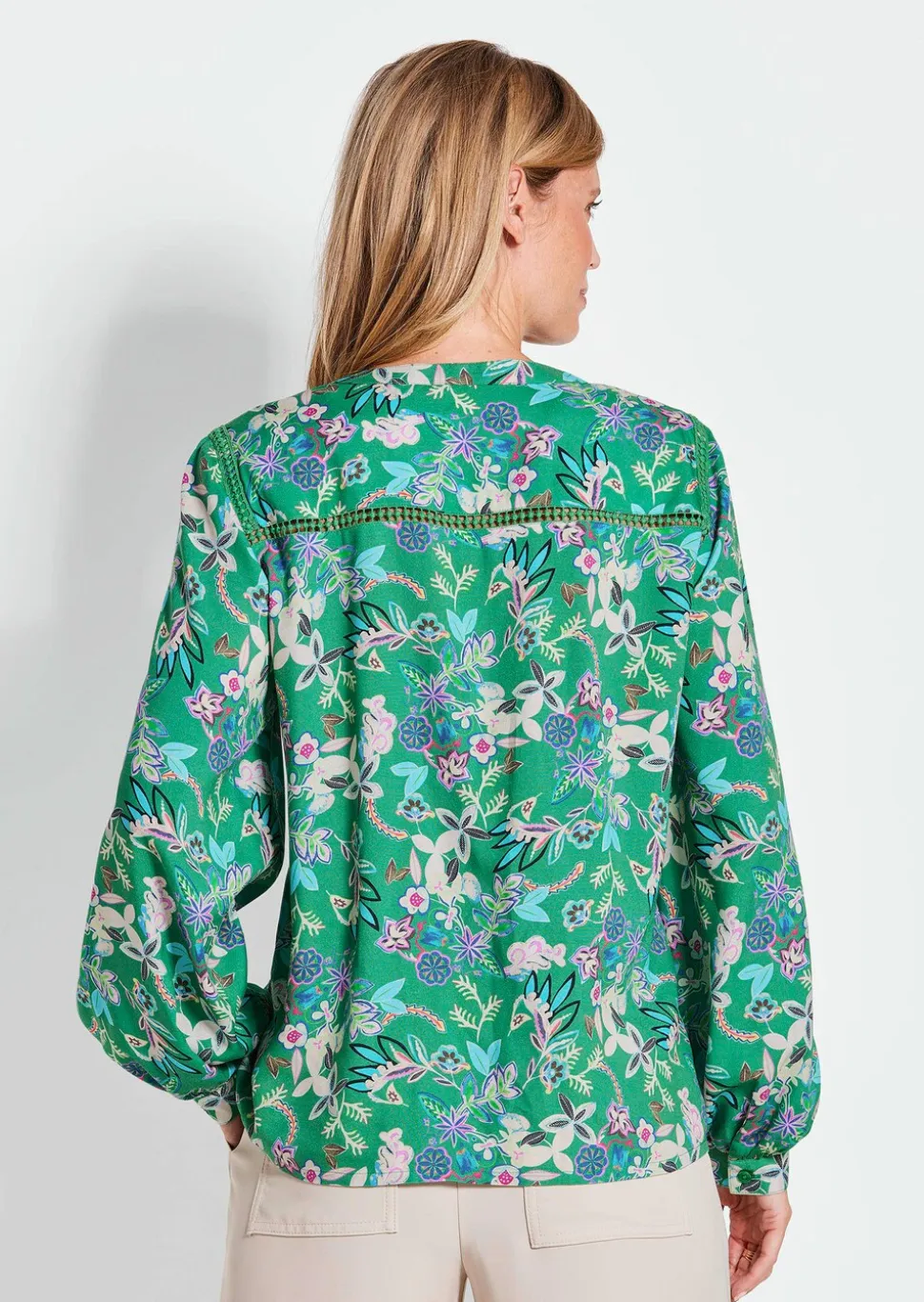 Bluse mit weiten Ärmeln & Paisley-Muster