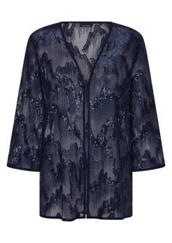 Blusenjacke mit Stickerei und Pailletten