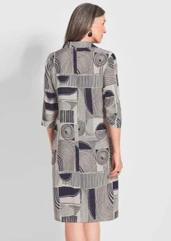 Blusenkleid mit Alloverdruck
