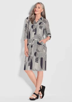 Blusenkleid mit Alloverdruck