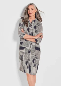 Blusenkleid mit Alloverdruck