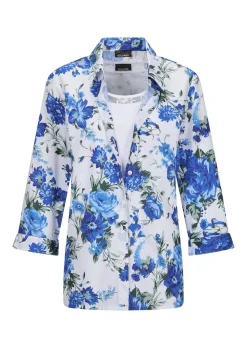Blusen-Set aus Blumenbluse und Top