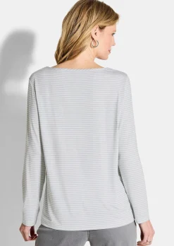 Blusenshirt aus Satin und Viskose-Jersey