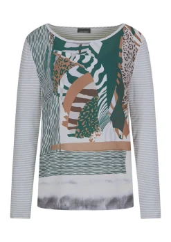 Blusenshirt aus Satin und Viskose-Jersey