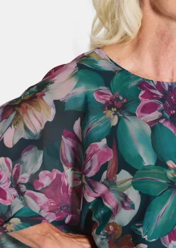 Blusenshirt mit Überwurf aus Chiffon