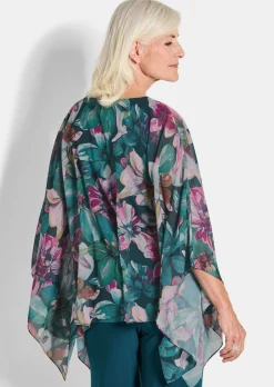 Blusenshirt mit Überwurf aus Chiffon