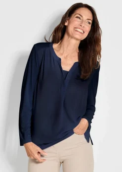Blusenshirt mit Chiffon-Einsatz
