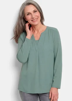 Blusenshirt mit Chiffon-Einsatz