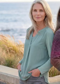 Blusenshirt mit Chiffon-Einsatz